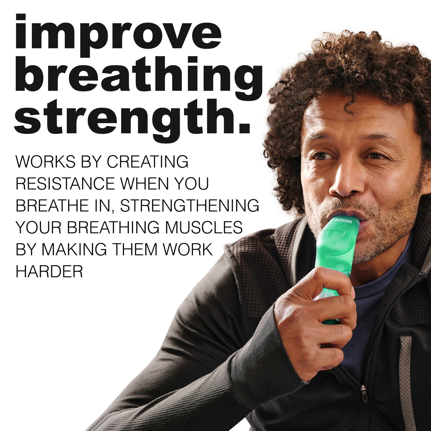 POWERBreathe Breathing Exercise Device - Breathing Trainer and Therapy Tool to Strengthen Breathing Muscles - Green, Light Resistance
